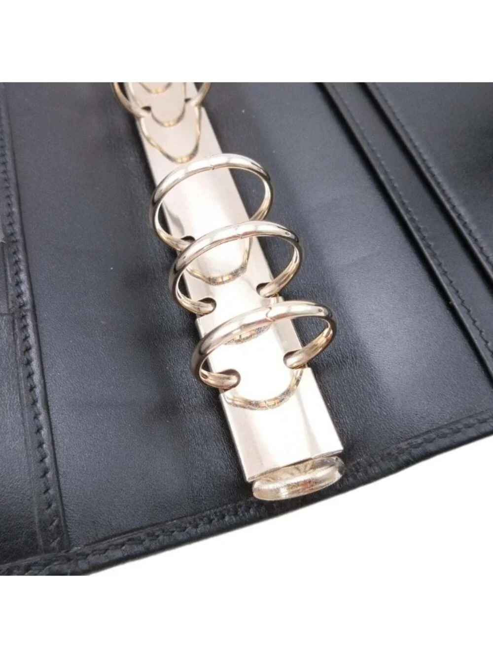 Gucci GG Guccissima Agenda Notebook Cover Holder Six Hole Ring Binder Note Black